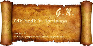 Gáspár Marianna névjegykártya
